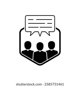 simple group chat logo like communication. concept of global communicate or comment in messenger. flat style trend modern logotype graphic line art design