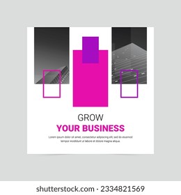 Simple grow your business social media cover template