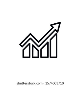 Simple growth line icon. Stroke pictogram. Vector illustration isolated on a white background. Premium quality symbol. Vector sign for mobile app and web sites.