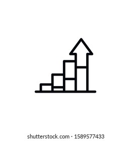 Simple growth line icon. Stroke pictogram. Vector illustration isolated on a white background. Premium quality symbol. Vector sign for mobile app and web sites.