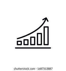 Icono de línea de crecimiento simple. Pictograma de trazo. Ilustración vectorial aislada en un fondo blanco. Símbolo de calidad superior. Signo de vector para aplicaciones móviles y sitios web.