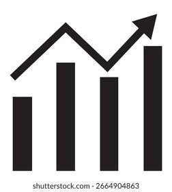 Sencillo signo de crecimiento. Vector que crece el icono plano del gráfico de la barra aislado en un fondo blanco. Ilustración vectorial. Icono gráfico Vector. 