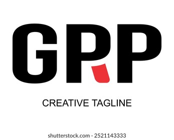 Simple GRP text vector, free logo design, black background.