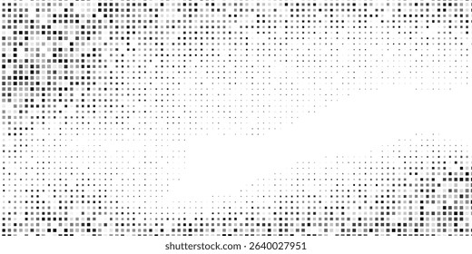 Simple grunge dotted halftone gradient texture. Vanishing polka dot background. Repeating dots gradation rectangle modern simple