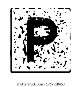 Tipo de letra simple de grifo.Letra vectorial en mayúsculas aislada en fondo blanco.