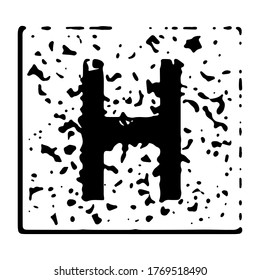 Tipo de letra simple de grifo.Letra vectorial en mayúsculas aislada en fondo blanco.