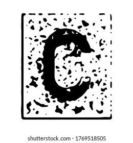 Tipo de letra simple de grifo.Letra vectorial en mayúsculas aislada en fondo blanco.