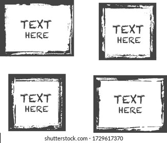 Simple grunge frames set with 4 options. Decorative frame