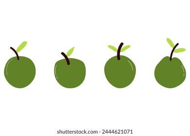 Simple guava fruit icon set