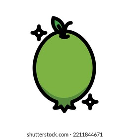 Simple Guava Icon On Isolated Background