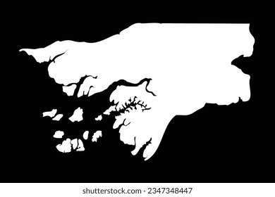 Simple Guinea Bissau Mapa aislado en fondo negro, puede ser utilizado para diseños de negocios, presentaciones o cualquier diseño adecuado.