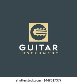 Simple Guitar Icon logo design inspiration
