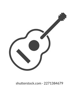 Simple guitar icon. Musical instrument. Vector.