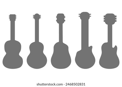Simple guitar illustration design set