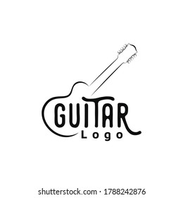 Simple Guitar instrument logo design inspiration