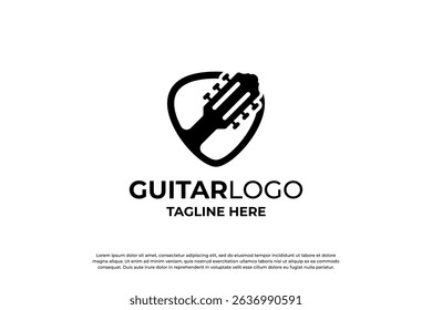Simple Guitar Logo Design Inspiration