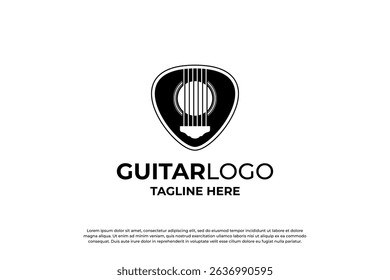 Simple Guitar Logo Design Inspiration