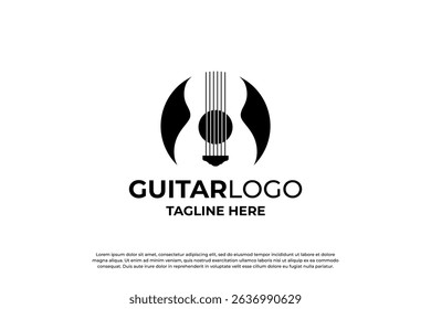 Simple Guitar Logo Design Inspiration