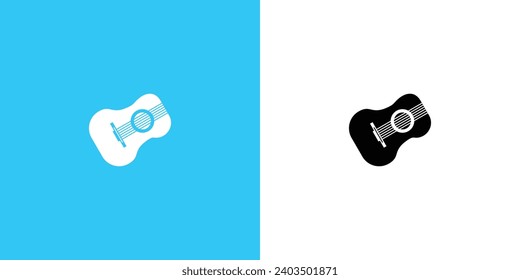 Simple guitar logo design template with modern style| premium vector