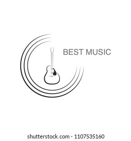 Simple guitar logo, icon vector design element