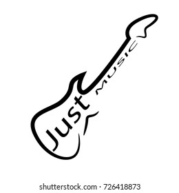 simple guitar logo vector illustration