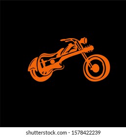 simple guitar motor logo design template