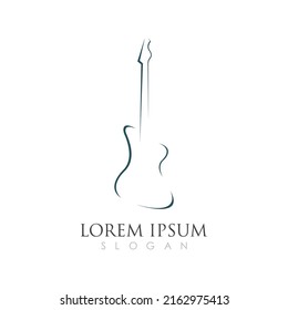 Simple Guitar Music Logo Vector Illustration