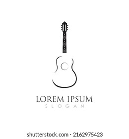 Simple Guitar Music Logo Vector Illustration