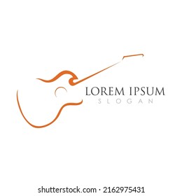 Simple Guitar Music Logo Vector Illustration