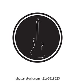 Simple Guitar Music Logo Vector Illustration