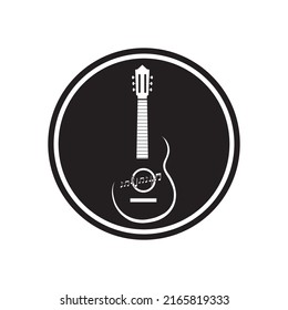Simple Guitar Music Logo Vector Illustration