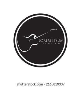 Simple Guitar Music Logo Vector Illustration
