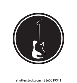 Simple Guitar Music Logo Vector Illustration