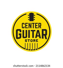 Simple guitar store logo design 