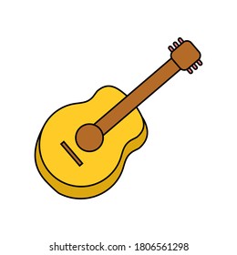 Simple guitar vector illustration isolated on white background