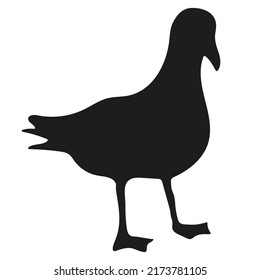 Icono de gaviota simple. Pictograma animal volador. Ilustración vectorial aislada en un fondo blanco. Símbolo negro. Firma para aplicaciones móviles y sitios web.