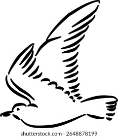 Simple gull illustration for product packaging branding summer stationery wall decor beach graphicsVector illustration