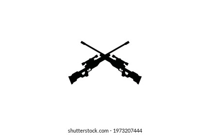 Simple Gun Military Logo Vector Icon Illustration