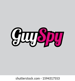 simple guy spy writing logo style