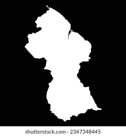 Simple Guyana Map Isolated on Black Background, can be used for business designs, presentation designs or any suitable designs.