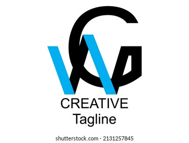 Simple GW or WG letters
 Vector, for content creator logo design.