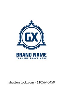Simple GX initial Logo design template vector illustration