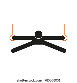 Simple Gymnastic Flying Rings Stretch Sport Figure Symbol Vector Illustration