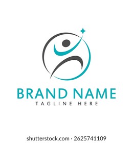 Simple gymnastics activities for logo or icon health and fitness community