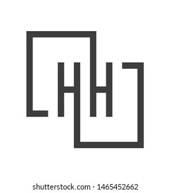 Simple H letter logo design icon - vector