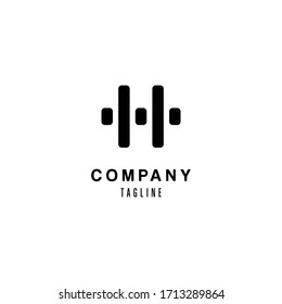 simple h letter logo line lettermark