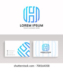 Simple H letter logo linear sign vector design.