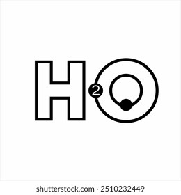 Simple H2O logo text design with molecule symbol.