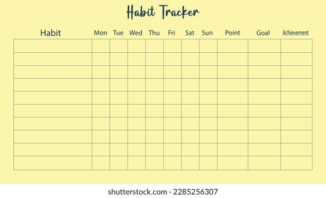 Simple habit tracker for adults. This will help you to track you work or progress.