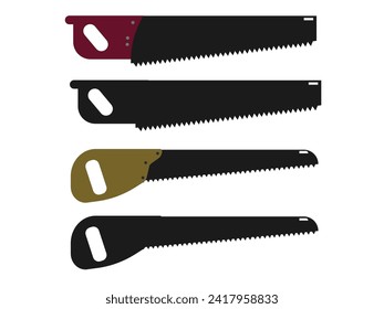 Simple hacksaw vector complete with silhouette